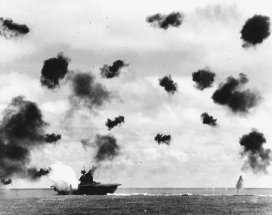Uss Yorktown Torpedoed Midway Wwii Glossy Poster Picture Photo Print Banner Conversationprints