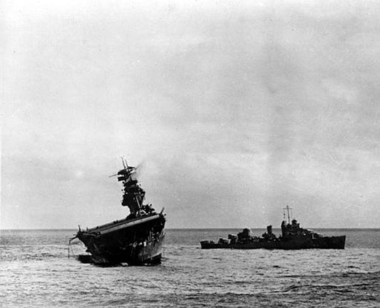 Uss Yorktown Listing Midway Wwii Glossy Poster Picture Photo Print Banner Conversationprints